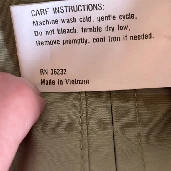 Gallery Sage & Tan Reversible Trench Jacket Small Lightweight Raincoat - Picture 11 of 11